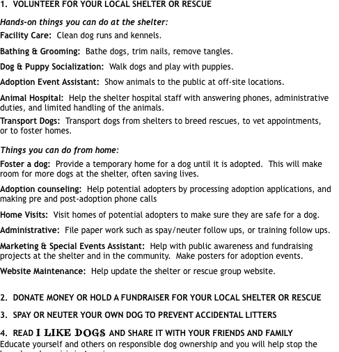 1.  VOLUNTEER FOR YOUR